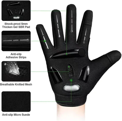 Vista 3 de BIKINGMOREOK - Guantes de ciclismo para bicicleta de montaña, para hombre y mujer, permite el uso de pantallas táctiles, con acolchado de gel