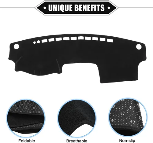 Vista 3 de Cubierta de salpicadero compatible con Toyota Camry 2002-2006, antideslizante, de poliéster, color negro, cubierta protectora