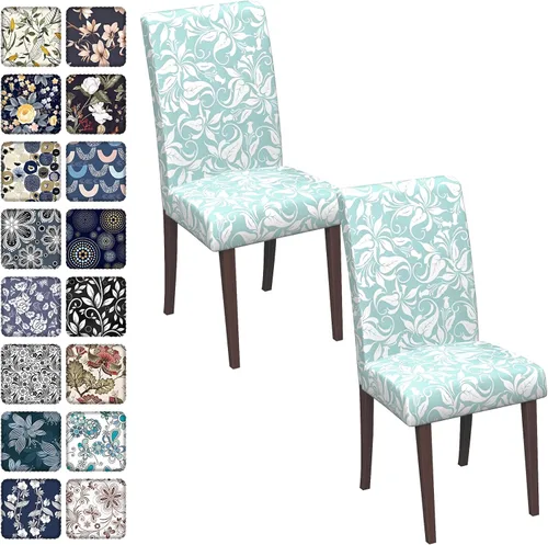 Vista 118 de Fundas para sillas de comedor CoSofSLIP, juego de 2, fundas estampadas elásticas antideslizantes, fundas extraíbles y lavables para sillas