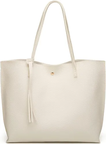 Vista 45 de Dreubea - Bolsa de hombro y de mano de piel sintética suave para mujer, con borla, de gran capacidad
