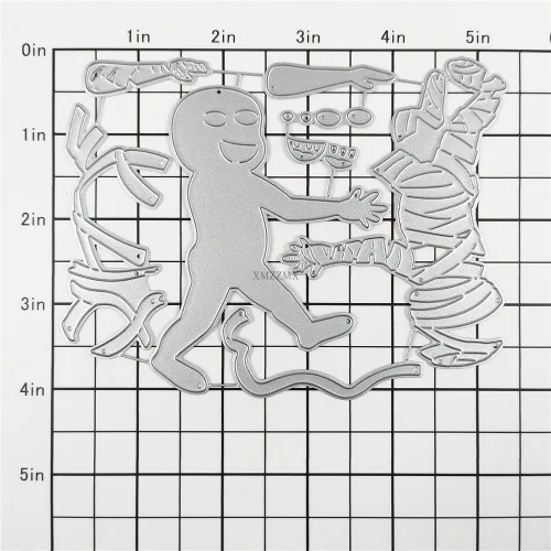Vista 3 de Shadow Halloween Mummies - Troqueles de corte de metal para hacer tarjetas, kit de troqueles en relieve de papel, suministros de bolsillos