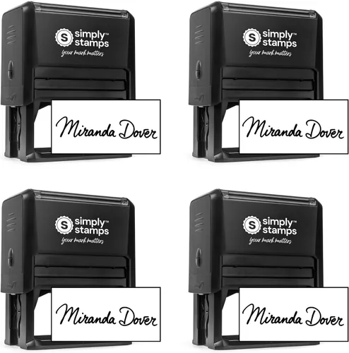 Vista 22 de Sello de firma personalizada - Insignia personalizada - Autoentintado - ¡Tu elección de 7 colores de tinta! (1, Grande)