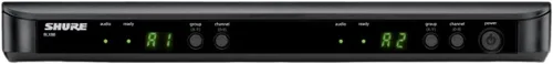 Vista 3 de Sistema de micrófono inalámbrico Shure BLX288/PG58 - Vida de batería de 14 horas, rango de 300 pies, UHF Incluye (2) micrófonos vocales de mano