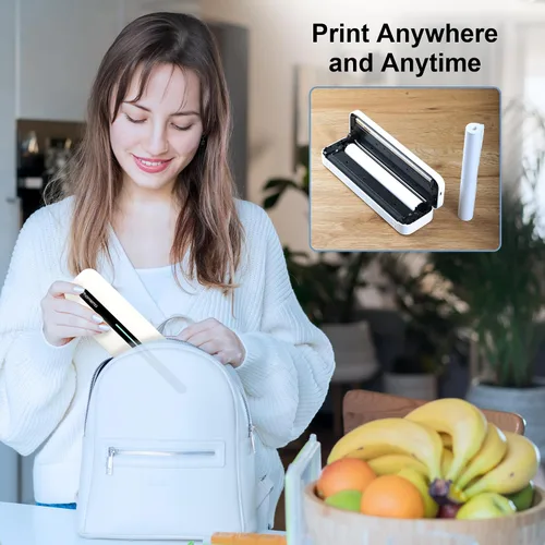 Vista 7 de 2 rollos de papel térmico Phomemo de 8.5 x 11 pulgadas, tamaño carta de EE. UU., impresión térmica avanzada, papel en rollo compatible con impresora
