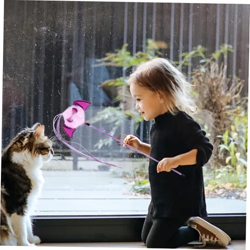 Vista 9 de balacoo Juguetes interactivos para gatos de Halloween, juguetes interactivos para gatos, juguetes para gatos, varita teaser para gatos, segura