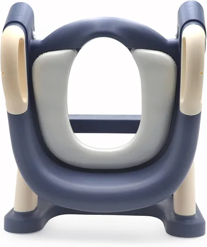 Vista 6 de Inodoro de entrenamiento para ir al baño para niños pequeños, asiento de entrenamiento para ir al baño con escalera, para niños y niñas, Azul