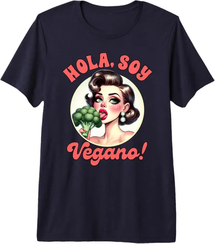 Vista 6 de Vegan Life Vegetarian Broccoli Spanish Hola Soy Vegano Premium Tri-blend T-Shirt
