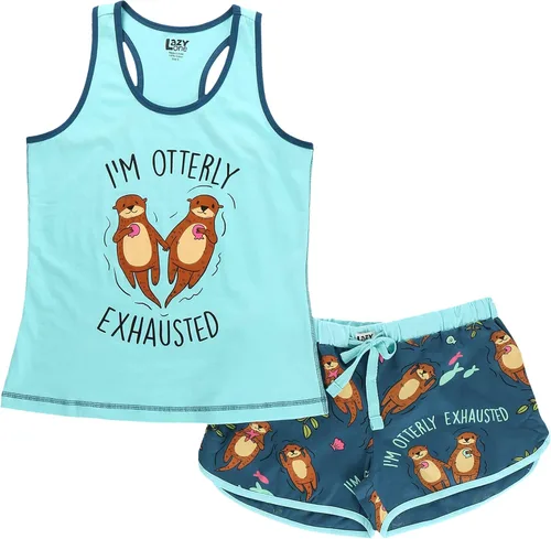 Vista 3 de Lazy One Matching Pajamas for Women, Cute Pajama Shorts and Tank Top Set
