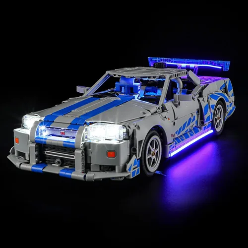 Vista 10 de Juego de luces LED para Lego 77255 Lightning McQueen, kit de luz compatible con el modelo de bloques de construcción Lego 77255, no incluye el juego