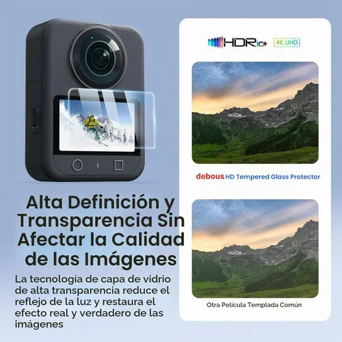 Vista 5 de OSMO 360 - Funda de aluminio de liberación rápida con marco de metal con tapa de lente de silicona Protector de pantalla para DJI OSMO 360 Kit