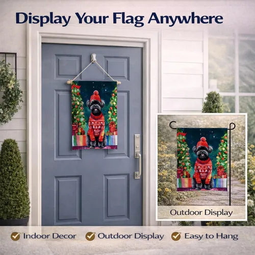 Vista 8 de Caroline's Treasures DAC3321GF Bandera de Jardín Navideña de Affenpinscher Bandera de Buzón Bandera Decorativa de Patio Banner Exterior Arte