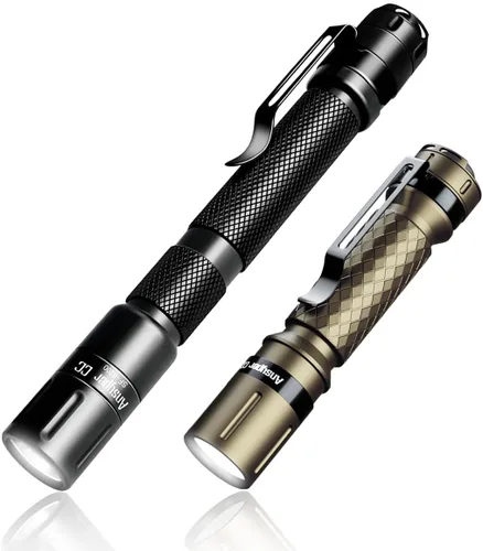 Vista 7 de Mini linterna 3 modos, linternas pequeñas LED potentes de altos lúmenes, luz táctica tipo bolígrafo con clip, antorcha compacta de bolsillo portátil