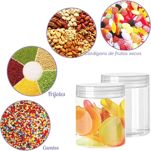 Vista 4 de Paquete de 20 tarros de plástico transparente de 4 onzas con tapas, recipientes de almacenamiento recargables de boca ancha de 3.9 fl oz