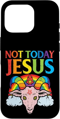 Vista 20 de Today Not Jesus Satan Goat Satanic Rainbow Satanism Gift Case for iPhone 17