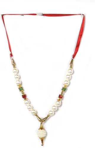 Vista 4 de ASHIRWAD Guirnalda de flores artificiales de 9 pulgadas, cinta de cuentas, pequeña estatua de ídolo grande mala, artículos indios Pooja Diwali Puja