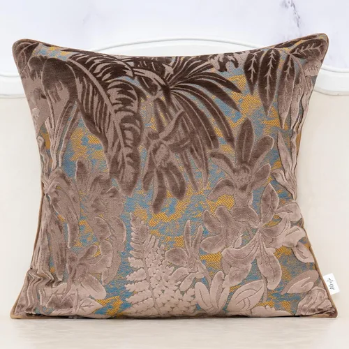 Vista 18 de Funda para almohada o cojín Alerfa de 18 x 18 pulgadas con estampado floral, terciopelo, moderna, apoyo lumbar, decorativa, para sofá, para Beige