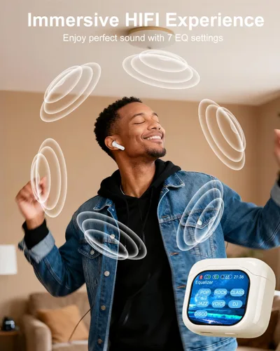 Vista 5 de Auriculares inteligentes con pantalla táctil, auriculares de pantalla táctil, auriculares inalámbricos Bluetooth 5.4, auriculares táctiles