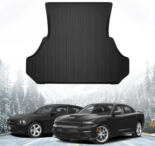Vista 2 de Forro de carga prémium para Dodge Charger 2011-2023-100% de protección, alfombrilla de maletero de automóvil de ajuste personalizado, alfombrilla