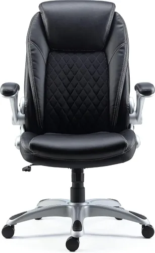 Vista 8 de Staples Mcallum Silla ergonómica de oficina ejecutiva y gerente, silla giratoria de escritorio con ruedas, altura ajustable, cuero regenerado