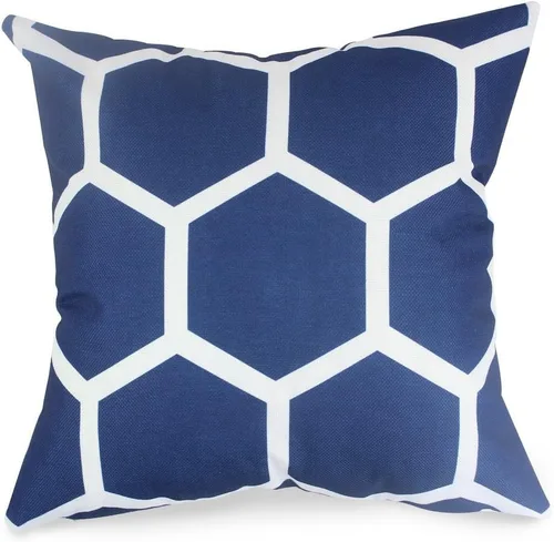 Vista 2 de Modern Homes - Funda de cojín decorativa de 100 % algodón, 16 x 16 pulgadas, color azul oscuro, para sofá o cama (juego de 5)
