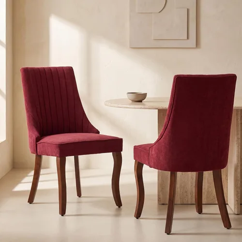 Vista 31 de Sillas de Comedor - Juego de 2 sillas de comedor modernas de mediados de siglo, tapizadas de tela con respaldo alto, sillas de cocina y comedor