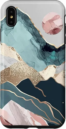 Vista 7 de Funda colorida para iPhone 15 Boho Chic Floral Paisaje Naturaleza Montañas