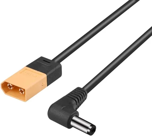 Vista 6 de ZEZEFUFU Cable de alimentación XT60 macho enchufe 47.6 in para DJI FPV gafas V2, XT60 macho a DC macho cable de ángulo recto