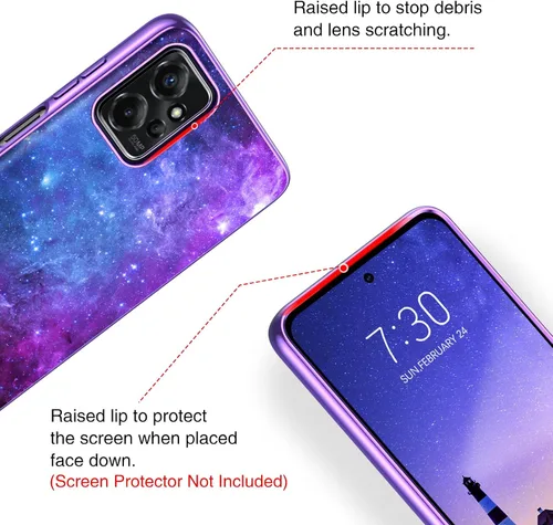 Vista 5 de GUAGUA Funda compatible con Motorola Moto G Power 5G 2023 de 6.5 pulgadas que brilla en la oscuridad, nebulosa espacial luminosa nocturna delgada