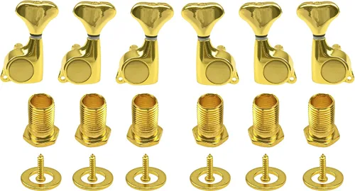 Vista 8 de Juego de 6 cabezales de máquina de guitarra Yootones sellados, afinadores de repuesto 3L+3R compatibles con guitarras eléctricas o acústicas Strat