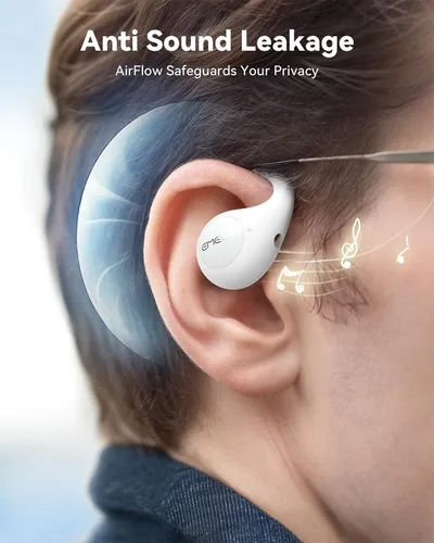 Vista 6 de EMEET Airflow Auriculares de oído abierto con micrófono, auriculares inalámbricos Bluetooth 5.3 con micrófono desmontable, cancelación de ruido ENC