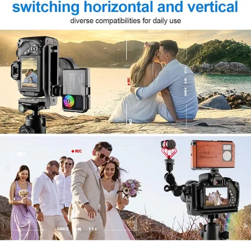 Vista 5 de (Real Single One) Cámara DSLR Soporte L Placa de liberación rápida Vertical Horizontal Trípode de conmutación Compatible con Canon Nikon Sony DJI