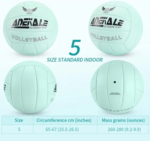 Vista 7 de Volleyball Outdoor Volleyball Ball, Volleyballs for Girls Women, Soft Volleyball Official Size for Beach Pool Playing, Ideal Volleyball Gift