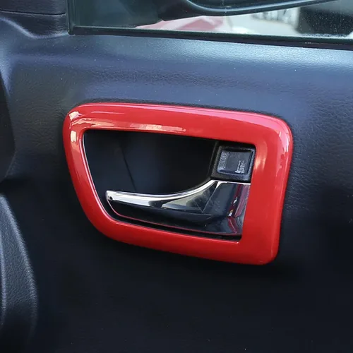 Vista 6 de 4 piezas de ABS para apariencia interior de automóvil, cubierta de panel de manija de puerta compatible con Toyota Tacoma 2016 2017 2018 2019 2020