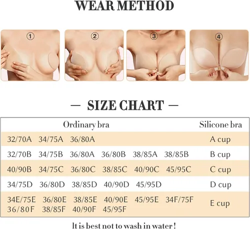 Vista 7 de Sticky Bras Backless Strapless Self Adhesive for Women 2 Pairs Invisible Push Up Lift-up Bra with Silicone Nipple Covers