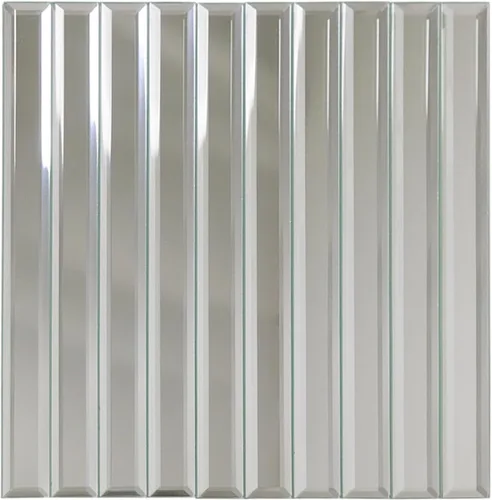Vista 8 de 80 azulejos de espejo biselado, azulejos de cristal cuadrados plateados de 3 pulgadas para cocina, salpicadero de baño, pared de ducha, 5 pies