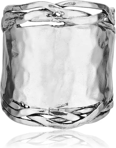 Vista 3 de JEAN RACHEL JEWELRY Anillo de plata de ley 925, aspecto antiguo, hipoalergénico, sin níquel ni plomo, colección de diseñador artesanal hecha a mano