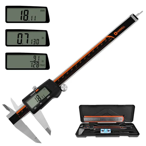 Vista 9 de HARDELL Calibrador Digital de 6 Pulgadas con Pantalla LCD Grande, Herramienta de Medición de Calibradores con Función de Apagado Automático