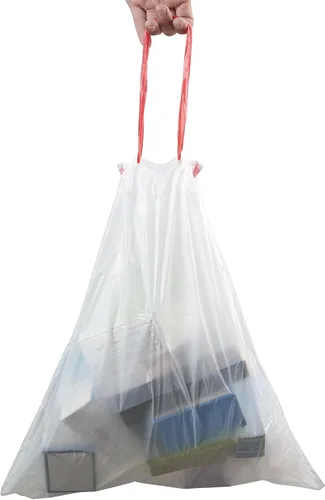 Vista 6 de Bolsas de basura blancas con cordón de 2.5 galones, 2 rollos/120