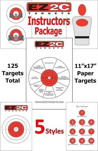 Vista 5 de 5 Style Gun and Rifle Paper Targets Bundle Pack for Shooting by EZ2C ~ Highly Visible and Bright Game Target ~ for Gun Range or Outdoor Use ~ 11" x
