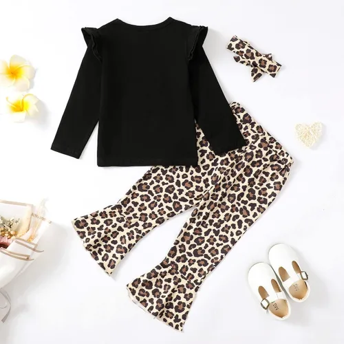 Vista 3 de Traje de bebé niña de 2 cumpleaños para niña de 2 años de edad, ropa de leopardo