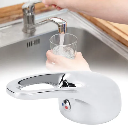 Vista 7 de Reemplazo de manija de grifo de una sola palanca de 1.378 in para baño cocina aleación de zinc acabado cromado 1.4 pulgadas