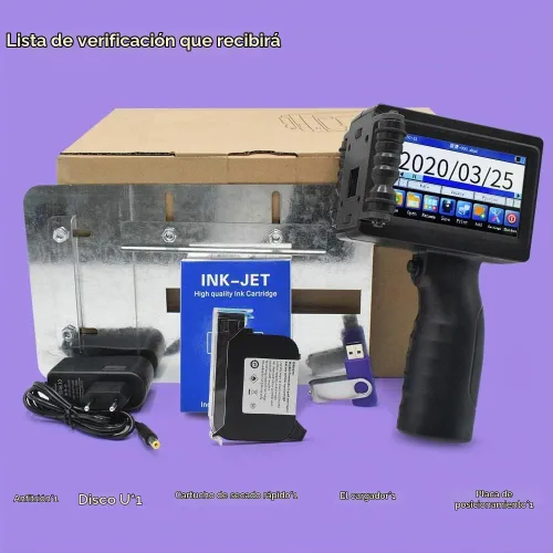 Vista 8 de TOAUTO - Impresora portátil inteligente de inyección de tinta de secado rápido con pantalla táctil LED de 3.7 pulgadas, impresora para codificación