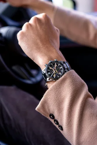Vista 4 de Casio EQB-2000YDC-1AJF Modelo con diseño de brazo de suspensión Edificante Reloj enviado desde Japón modelo de septiembre de 2022, Blavk