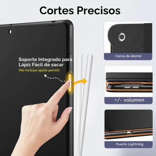 Vista 5 de OKP Funda para iPad de 9ª generación 2021/8ª generación 2020/7ª generación 2019 de 10.2 pulgadas, funda con visión multiángulo, cuero PU con soporte