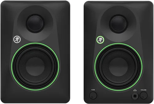 Vista 4 de Audiosavings Paquete: Par de monitores de estudio Mackie CR3.5 de 3.5" con control de tono con par de Rockville RHT8B Computer/Bookshelf Desktop