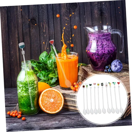 Vista 6 de jojofuny Agitador de cóctel, 20 unidades, varillas de agitación acrílicas, varillas de agitación, varillas de agitación de jugo de frutas, mezclador
