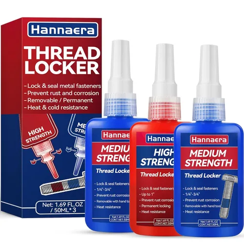 Vista 7 de Fijador de Roscas Azul y Rojo, Bloqueador de Roscas Removible y Permanente, Fijador de Roscas para Tuercas, Pernos, Sujetadores y Metales, Contra