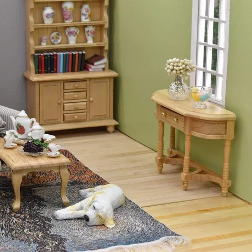 Vista 9 de iLAND Accesorios de casa de muñecas en miniatura para muebles de casa de muñecas, juego de ajedrez mini globo de libro para sala de estudio de casa