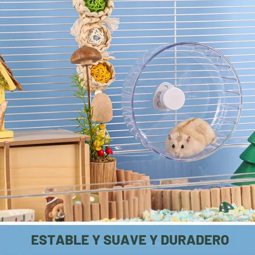 Vista 4 de BUCATSTATE Rueda de hámster silenciosa, 5.5 pulgadas de ejercicio para correr, ruedas giratorias silenciosas para ratones de ratones de rata hámster