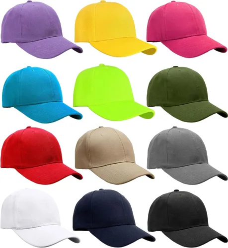 Vista 32 de Falari - 12 unidades de gorras de béisbol, lisas y de tamaño ajustable, venta al por mayor Verde militar